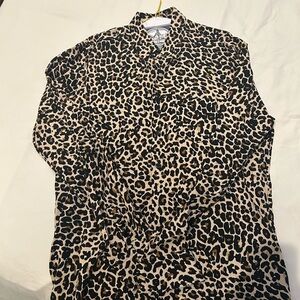 Men's Leopard Print Casual Button Down Shirt